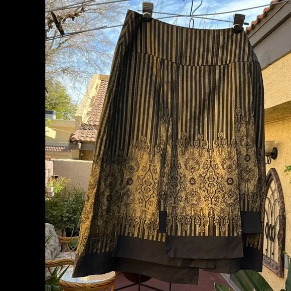 ISDA & Co. Pharoah Paneled Midi Burnished Gold & Black Shirt NWT Very Cool! Sz 6 - Picture 5 of 8